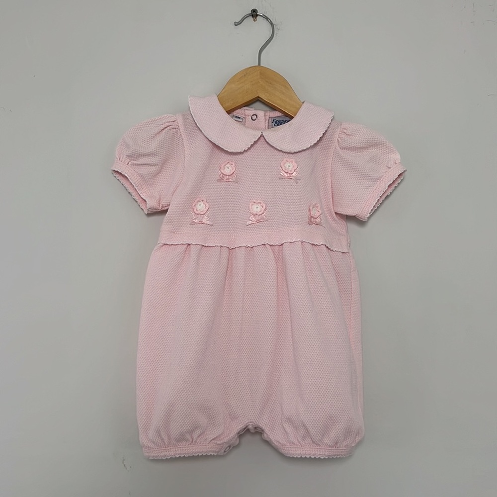 Vintage Pink Peter Pan Collar Baby One-Piece